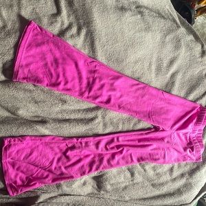High waisted hot pink flare pants
